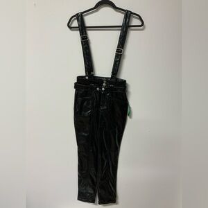 Blanknyc (25) black pleather overall. NWT
